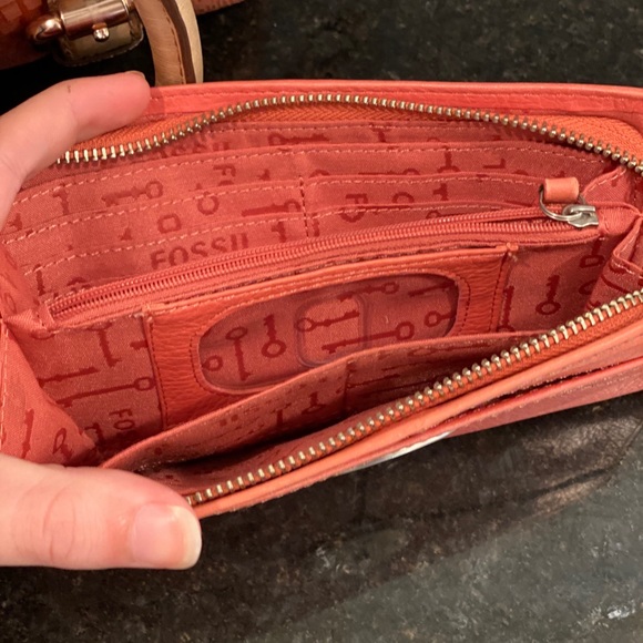 FOSSIL Maddox snakeskin bag w/rose gold hardware - Picture 5 of 5